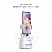 JC 360 AI Auto Face Tracking Phone Follow Holder - умна поставка за мобилни устройства, която следи движенията ви (бял) 3