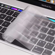 JC Keyboard Silicone Cover - силиконов протектор за клавиатурата на MacBook Air 13 M2 (2022), MacBook Pro 14, MacBook Pro 16 (2021) (EU стандарт) (прозрачен-мат)
