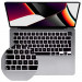 JC Keyboard Silicone Cover - силиконов протектор за клавиатурата на MacBook Air 13 M2 (2022), MacBook Pro 14, MacBook Pro 16 (2021) (EU стандарт) (черен) 3
