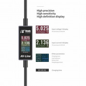 AV-Line Digital Display Lightning USB Cable - USB Lightning кабел с измерване на ток, напрежение и консумация за iPhone, iPad и iPod с Lightning порт (черен) 1