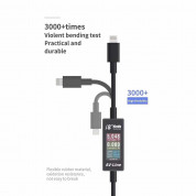 AV-Line Digital Display Lightning USB Cable - USB Lightning кабел с измерване на ток, напрежение и консумация за iPhone, iPad и iPod с Lightning порт (черен)