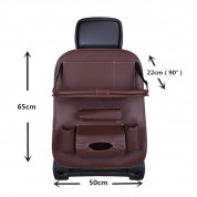Foldable Mini Shelf Multifunctional Car Seat Organizer - сгъваем органайзер за седелаката на автомобил (кафяв) 9