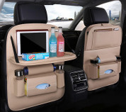 Foldable Mini Shelf Multifunctional Car Seat Organizer - сгъваем органайзер за седелаката на автомобил (бежов) 1