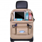 Foldable Mini Shelf Multifunctional Car Seat Organizer (beige)