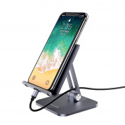 Ugreen Foldable Multi-Angle Smartphone Stand - сгъваема алуминиева поставка за мобилни телефони и таблети до 7.2 инча (тъмносив)