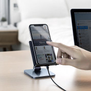 Ugreen Foldable Multi-Angle Smartphone Stand - сгъваема алуминиева поставка за мобилни телефони и таблети до 7.2 инча (тъмносив) 2
