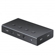 Ugreen KVM 4-Port HDMI 4K 60Hz Switch Box - 4-портов HDMI превключвател за компютри и монитори с 4 USB-A и 4 USB Type B порта (черен)