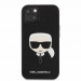 Karl Lagerfeld Saffiano Karl Head Leather Case - дизайнерски кожен кейс за iPhone 13 (черен)  2