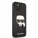 Karl Lagerfeld Saffiano Karl Head Leather Case - дизайнерски кожен кейс за iPhone 13 (черен)  3
