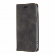 Tactical Xproof Flip Case - кожен калъф с поставка и отделение за кр. карти за iPhone 13 mini (черен)