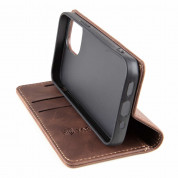 Tactical Xproof Flip Case - кожен калъф с поставка и отделение за кр. карти за iPhone 13 mini (кафяв) 2