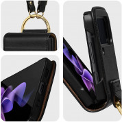 Spigen Linear Leather Case - кожен калъф за Samsung Galaxy Z Flip 3 5G (черен) 1