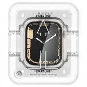 Spigen ProFlex EZ Fit Hybrid Glass Protector - хибридно защитно покритие с извити ръбове за целия дисплей на Apple Watch 45мм (2 броя) (черен-прозрачен) 5