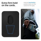 Spigen Valentinus MagSafe Card Holder - кожен портфейл (джоб) за прикрепяне към iPhone с MagSafe (черен) 12