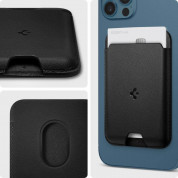Spigen Valentinus MagSafe Card Holder - кожен портфейл (джоб) за прикрепяне към iPhone с MagSafe (черен) 8