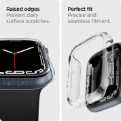 Spigen Thin Fit Case - качествен твърд кейс за Apple Watch 9 45мм, Apple Watch 8 45мм, Apple Watch 7 45мм (прозрачен) 8