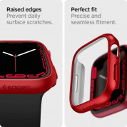 Spigen Thin Fit Case - качествен твърд кейс за Apple Watch 7 45мм (червен) 10