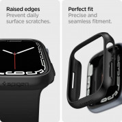 Spigen Thin Fit Case - качествен твърд кейс за Apple Watch 7 45мм (черен) 9