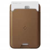 Spigen Valentinus MagSafe Card Holder- кожен портфейл (джоб) за прикрепяне към iPhone с MagSafe (кафяв) 4