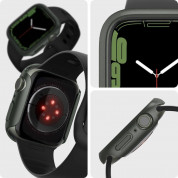 Spigen Thin Fit Case - качествен твърд кейс за Apple Watch 9 45мм, Apple Watch 8 45мм, Apple Watch 7 45мм (тъмнозелен) 9
