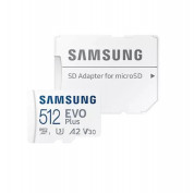 Samsung MicroSD 512GB EVo Plus A2 - microSD памет с SD адаптер за Samsung устройства (клас 10) (подходяща за GoPro, дронове и други)  1