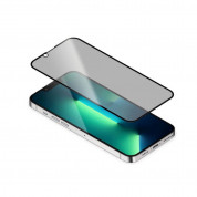 Torrii BodyGlass Privacy 3D Tempered Glass - калено стъклено защитно покритие с извити ръбове и определен ъгъл на виждане за целия дисплея на iPhone 13 Pro Max (черен-прозрачен) 2
