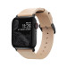 Nomad Strap Modern Slim Leather - кожена (естествена кожа) каишка за Apple Watch 38мм, 40мм, 41мм (бежов-черен) 1