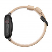 Nomad Strap Modern Slim Leather - кожена (естествена кожа) каишка за Apple Watch 38мм, 40мм, 41мм (бежов-черен) 2
