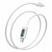 4smarts DigitCord USB-C to USB-C 100W Cable - здрав кабел с въжена оплетка и дисплей, за зареждане на устройства с USB-C порт (150 см) (бял) 4
