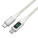 4smarts DigitCord USB-C to USB-C 100W Cable - здрав кабел с въжена оплетка и дисплей, за зареждане на устройства с USB-C порт (150 см) (бял) 1