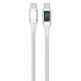 4smarts DigitCord USB-C to USB-C 100W Cable - здрав кабел с въжена оплетка и дисплей, за зареждане на устройства с USB-C порт (150 см) (бял) 3