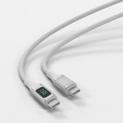 4smarts DigitCord USB-C to USB-C 100W - здрав кабел с въжена оплетка за бързо зареждане, за устройства с USB-C порт (150 см) (бял) 4