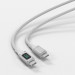 4smarts DigitCord USB-C to USB-C 100W Cable - здрав кабел с въжена оплетка и дисплей, за зареждане на устройства с USB-C порт (150 см) (бял) 5