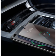 Baseus Digital Display PPS Dual Quick Car Charger 45W (TZCCBX-A0G) - зарядно за кола с USB-A и USB-C изходи с технология за бързо зареждане (тъмносив) 4