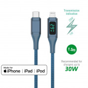 4smarts MFI DigitCord USB-C to Lightning Cable 30W - USB-C кабел към Lightning за Apple устройства (150 см) (син) 6