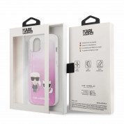Karl Ikonik Karl and Choupette Case - дизайнерски кейс с висока защита за iPhone 13 mini (розов)  5