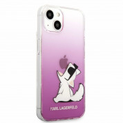 Karl Lagerfeld Choupette Fun Case - дизайнерски кейс с висока защита за iPhone 13 (розов) 2