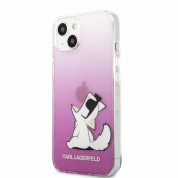 Karl Lagerfeld Choupette Fun Case - дизайнерски кейс с висока защита за iPhone 13 (розов)