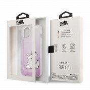 Karl Lagerfeld Choupette Fun Case - дизайнерски кейс с висока защита за iPhone 13 (розов) 5