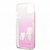 Karl Ikonik Karl and Choupette Case - дизайнерски кейс с висока защита за iPhone 13 (розов)  4