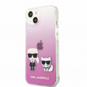 Karl Ikonik Karl and Choupette Case - дизайнерски кейс с висока защита за iPhone 13 (розов) 