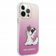 Karl Lagerfeld Choupette Fun Case - дизайнерски кейс с висока защита за iPhone 13 Pro (розов) 2