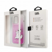 Karl Lagerfeld Choupette Fun Case - дизайнерски кейс с висока защита за iPhone 13 Pro (розов) 5