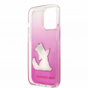 Karl Lagerfeld Choupette Fun Case - дизайнерски кейс с висока защита за iPhone 13 Pro (розов) 4