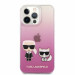 Karl Ikonik Karl and Choupette Case - дизайнерски кейс с висока защита за iPhone 13 Pro (розов)  2