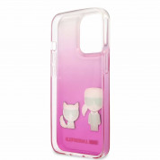 Karl Ikonik Karl and Choupette Case - дизайнерски кейс с висока защита за iPhone 13 Pro (розов)  4