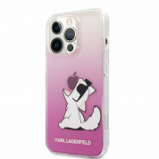Karl Lagerfeld Choupette Fun Case - дизайнерски кейс с висока защита за iPhone 13 Pro Max (розов)
