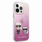 Karl Ikonik Karl and Choupette Case - дизайнерски кейс с висока защита за iPhone 13 Pro Max (розов)  2
