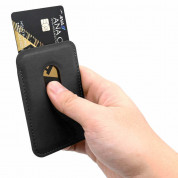 4smarts UltiMag ErgoFold Magnetic Kickstand Wallet - кожен портфейл (джоб) с вградена поставка за прикрепяне към iPhone с MagSafe (черен) 6