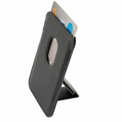 4smarts UltiMag ErgoFold Magnetic Kickstand Wallet - кожен портфейл (джоб) с градена поставка за прикрепяне към iPhone с MagSafe (черен) 7
